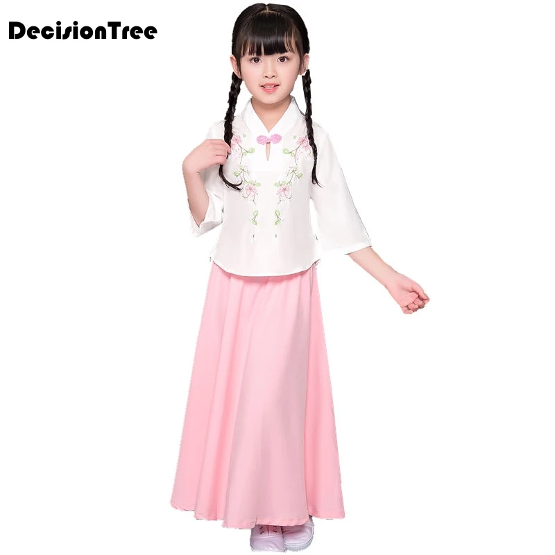 

2019 new ancient chinese costume boys stage performance outfit for dynasty child hanfu costume satin robe chinese traditional