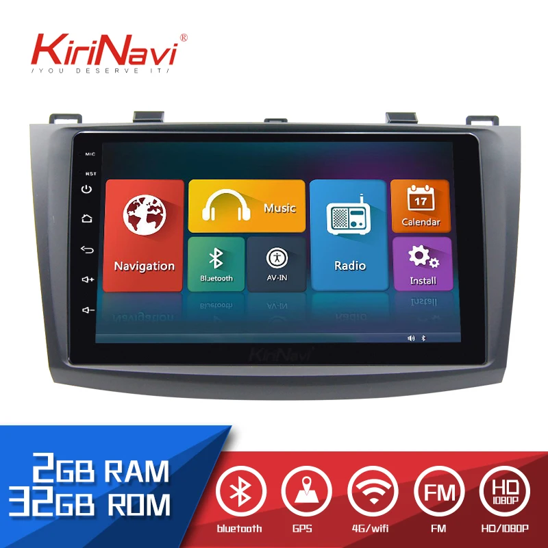 

KiriNavi 2 Din Car Radio For Mazda 3 Android 9" Touch screen DVD Auto Audio GPS Multimedia Navigation System