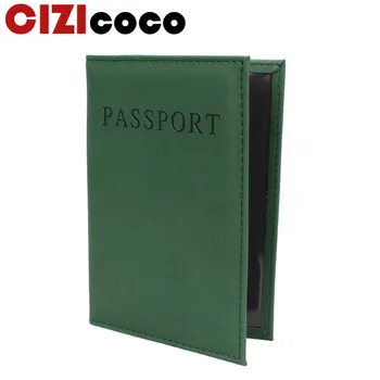 

Women Men PU Leather Cover On The Passport ID Credit Card Holder Passport Cover Brand Unisex Travel Passport Holder