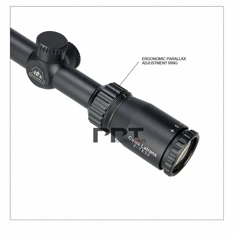 Canis Latrans Riflescope 2-7X32 прицел Оптический Объектив охотничий прицел 25,4 мм диаметр трубки. Для наружной съемки PP1-0303