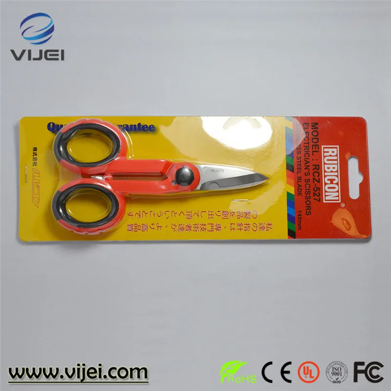 RUBICON RCZ-527 ELECTRICIAN'S SCISSORS STAINLESS STEEL BLADE (4)