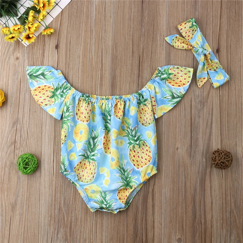 2 шт., Цельный купальник с цветочным принтом для новорожденных девочек, летний купальный костюм с открытыми плечами, пляжная одежда для малышей, купальный костюм, Biquini