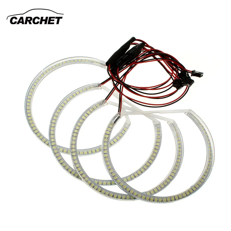 CARCHET 4pcs Angel Eyes Headlight 60 SMD 3528 LED Halo Rings Light For BMW E36 E38 E39 E46 Angel Eye Lamp 350LM 12V 7000-7500K CARCHET 4pcs Angel Eyes Headlight 60 SMD 3528 LED Halo Rings Light For BMW E36 E38 E39 E46 Angel Eye Lamp 350LM 12V 7000-7500K