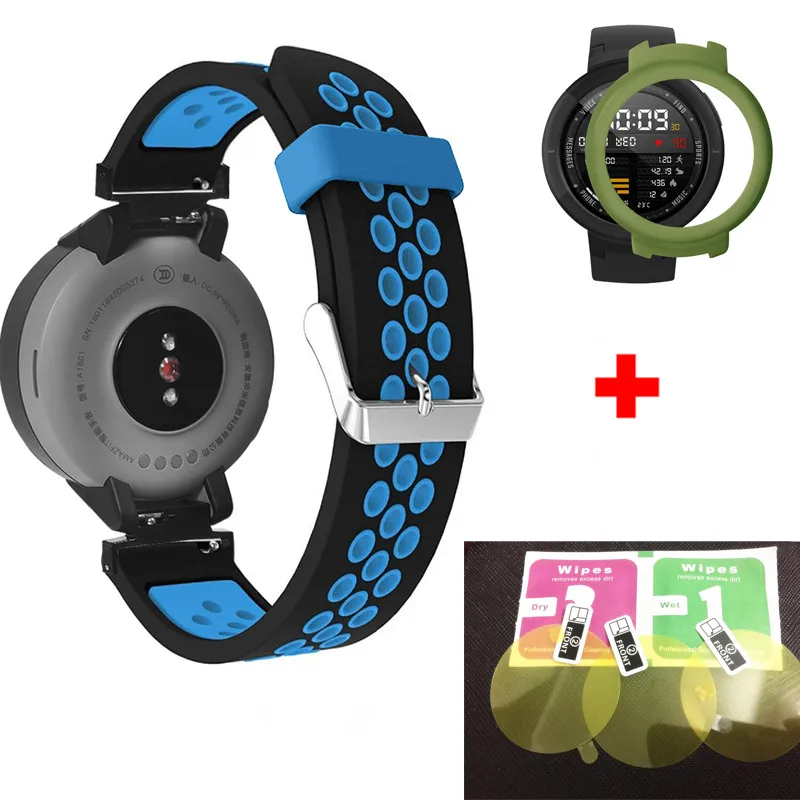 3 In1 силиконовый ремешок для часов для Xiaomi Huami Amazfit грани браслет+ полный корпус чехол для Huami Amazfit Грани 3 пленка - Цвет: Color13