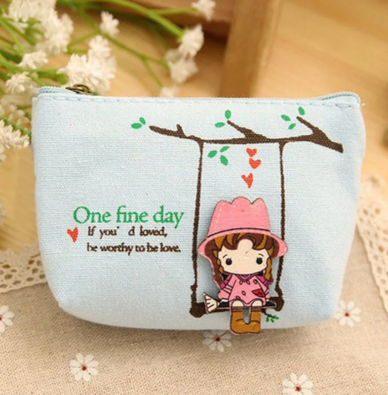 

2019 New Adorable Women Canvas Wallet Small Clutch Zip Card Coin Holder Purse Handbag
