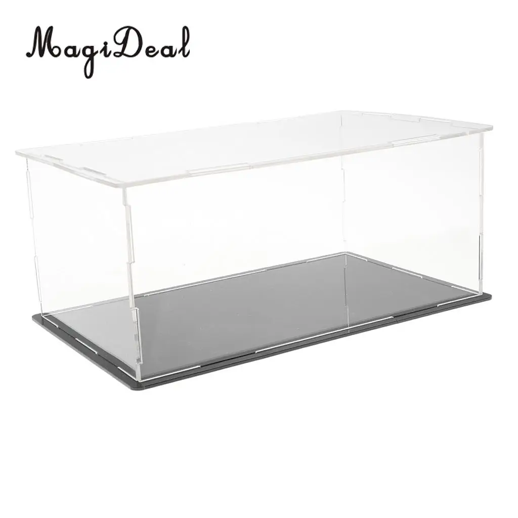 2pcs Clear Acrylic Display Show Case Box Perspex Dustproof Protection for Figures Diecast Vehicle Car Doll Model Collection