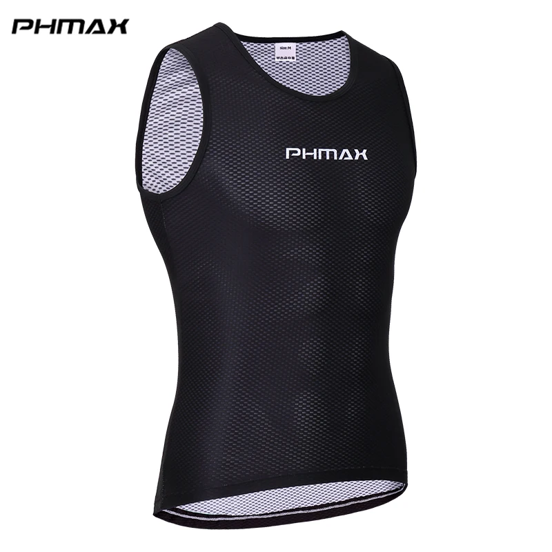 PHMAX Pro велосипедная базовая одежда, одежда для велоспорта, Майки для велоспорта, Компрессионные спортивные облегающие рубашки, одежда для велоспорта для мужчин - Цвет: Черный