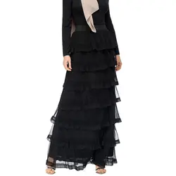 Кафтан Абая черная мусульманская длинная юбка женский Восточный халат из марокена исламские юбки летнее турецкое платье "Рамадан" Musulman