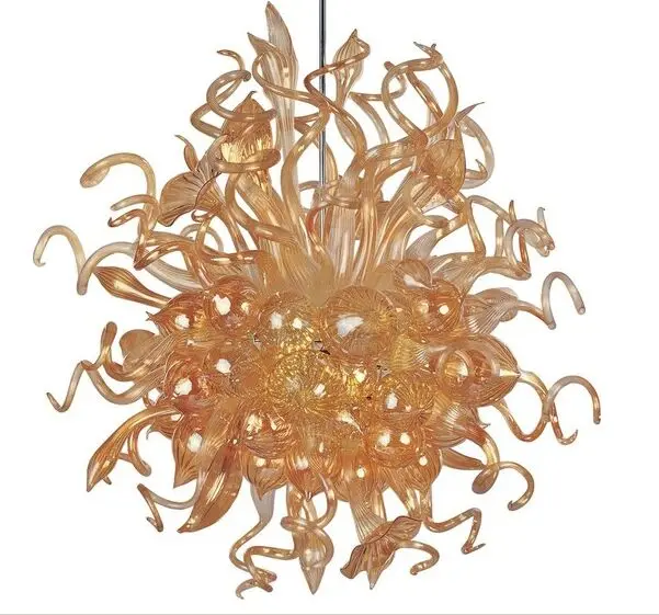 

High Quality handmade in Yellow grey red color Blown Glas Chandelier Light fixture