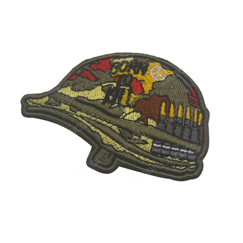 Вышивка патч шлем мира Вьетнам военный боевой дух нашивки тактические боевые войны эмблема аппликации вышитые значки Прямая поставка