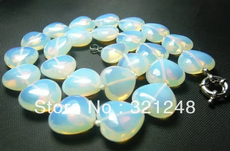 

Free shopping new 2014 diy 10mm Sri Lanka Moonstone heart shape necklace 18 " GE5276