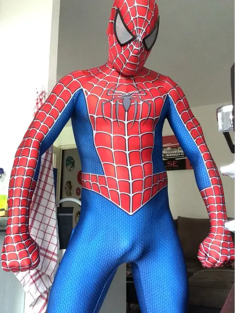 iron suit man builder Spiderman Raimi Avec 3D Spidey Costume Lentilles,