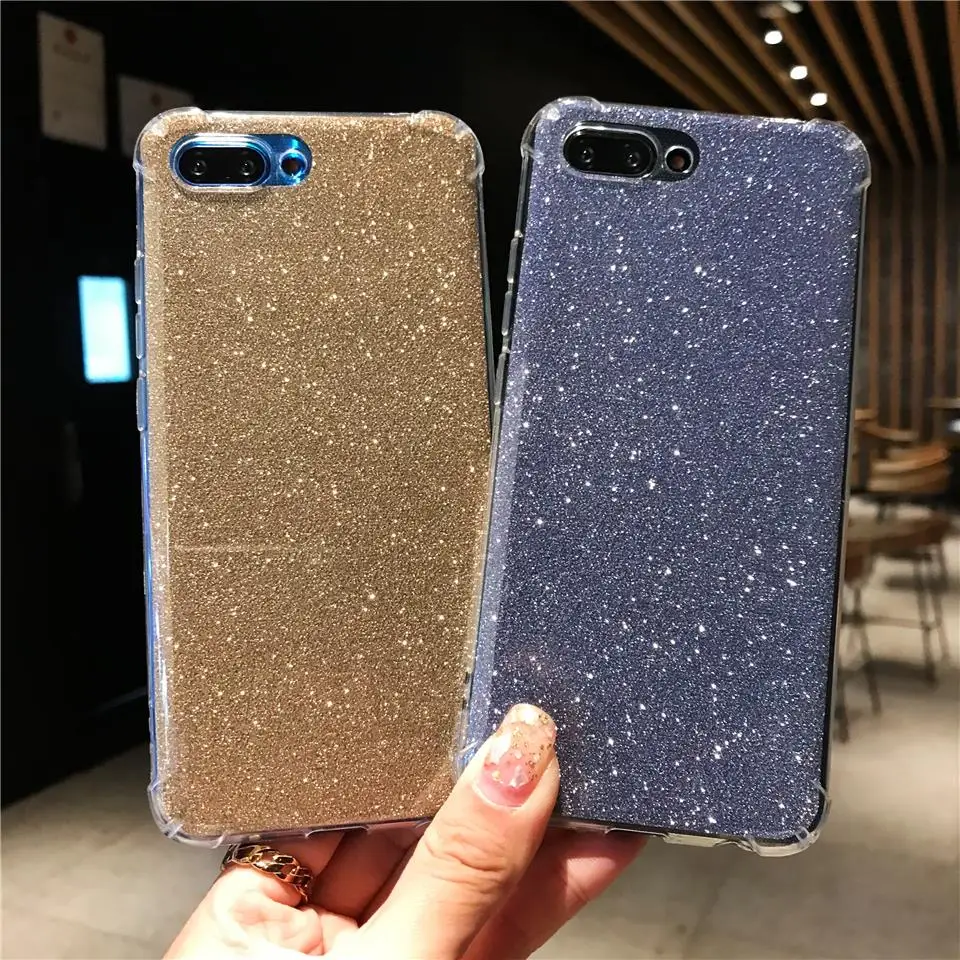

Antishock Glitter 2 in 1 Silicone Case For Huawei Honor 10 8X 7X 6X 6A Cover TPU P20 Lite P10 Mate 20 Pro 9 Nova 3 Y6 2018 Case