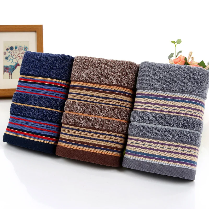 

2018 new 1pc Thicker Stripe Pattern Soft 100% CottonTowel Bathroom Absorbent Hand Towel Face Towels Terry