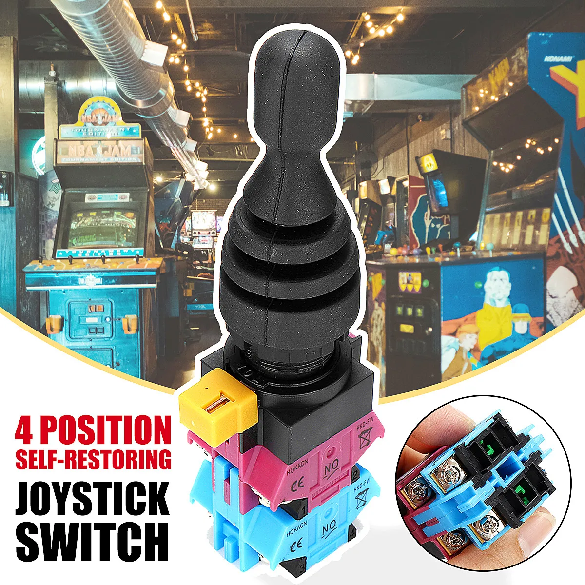 

22mm 4NO 4 Position Waterproof Self-restoring Momentary Monolever Joystick Switch HKD-FW24 For Game Console