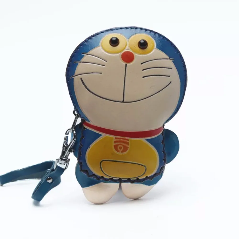 Прекрасный милый мультфильм Doraemon дизайнер 100% из натуральной коровьей кожи унисекс Обувь для девочек Обувь для мальчиков монет мешок