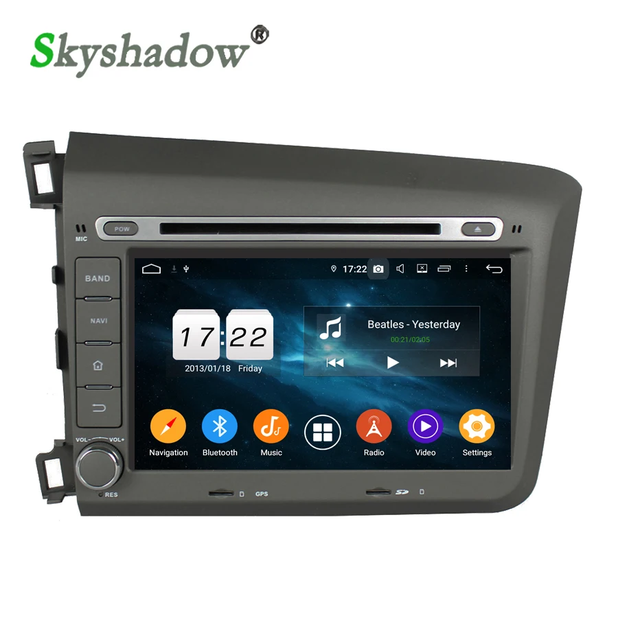 Sale DSP Android 9.0 32GB Octa Core DSP Multimedia  Car DVD Radio Player GPS Map RDS wifi 4G  Bluetooth 4.2 For Honda Civic 2012 2013 0