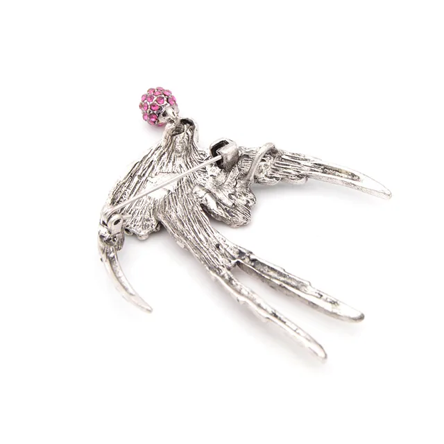 New Arrival Rhinestone Swallow Brooches For Women Vintage Bird Brooch Pin Jewelry Large Broches 