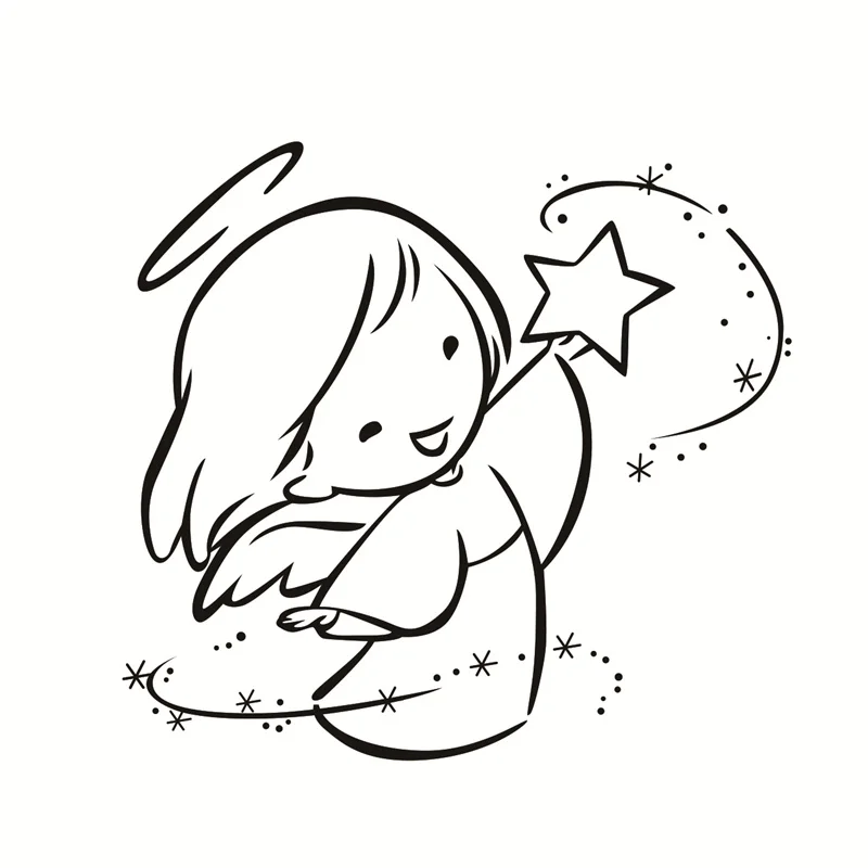 

Star girl Transparent Silicone Clear Rubber Stamp Sheet Cling Scrapbooking DIY Cute Pattern Photo Album Paper Card Decor Stamp