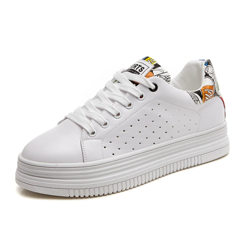 2017 New Skateboarding Shoes For Women White Women's Platform Sneakers Spring/Summer Sports