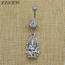 Новые индийские буддийские мандалы Лотос Йога Ом ювелирные изделия Будда Слон подвеска Ганеша болтаются Бар пирсинг-серьги для пупка Кнопка кольца