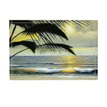 Природа пейзаж Декор океан пляжное пальмовое дерево лист парусник на море коврик для ванной нескользящий дверной коврик пол Вход Передняя дверь коврик