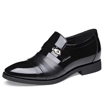 

Classic shock absorption breathable wear shoes leather business dress men's shoes and pointed inside increased leather shoes men