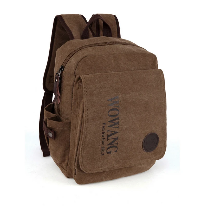 

ENKNIGHT Vintage Style Man And Students Leisure Computer Bags Natural Color Design School Backpacks Casual Canvas Backpack