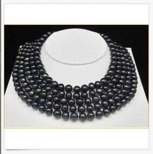 

FREE SHIPPING HOT sell new Style >>> stunning 11-12mm round tahitian black pearl necklace 33inch14k