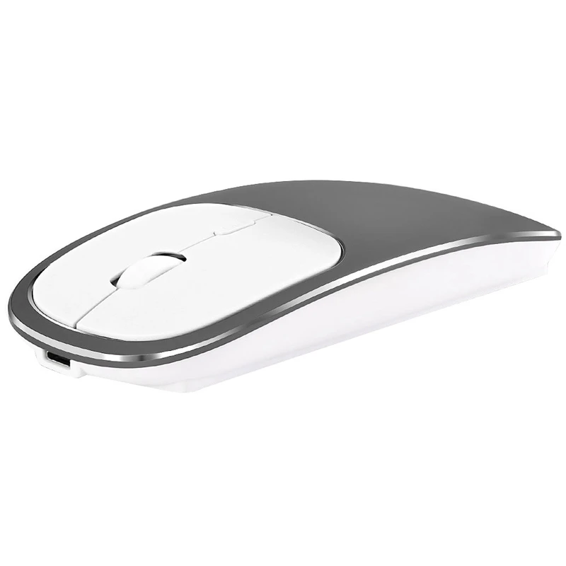 Metal Bluetooth and 2.4G Wireless Mouse Alloy Ultra-Thin Recharge Portable Ergonomic Mice for Mac Pc Laptop