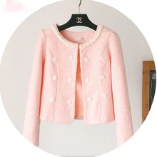 New winter coat T-shirt all-match pearl small high-quality wool coat woolen cloak ball outside the ride