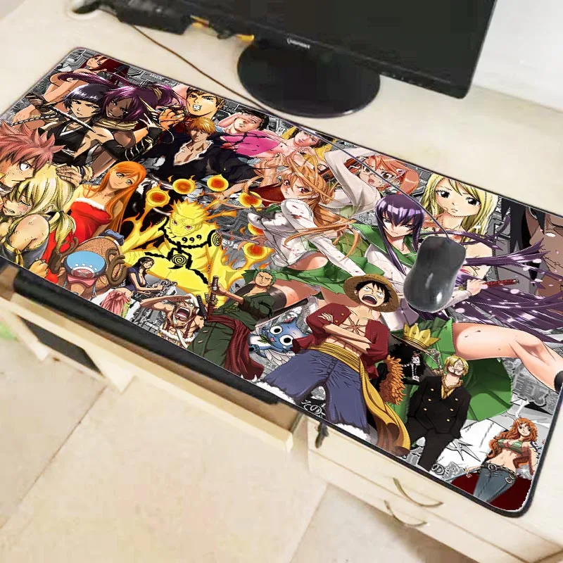  Mairuige 90*40cm One Piece Naruto Gaming Mouse Pad Large Cartoon Anime Rubber Mouse Pad Keyboard Ma