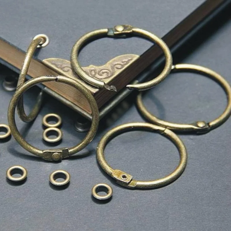 

20pcs DIY Photo Album Loose-leaf Book Circle Key Ring Card Buckle Snap Binding Iron Scrapbook Antique Bronze 25mm 32mm 38mm 62mm