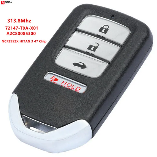 4 кнопочный смарт ключ Keyecu для автомобиля 313 8 МГц Honda City 2015 2016 с чипом NCF2952X HITAG 3 47 72147
