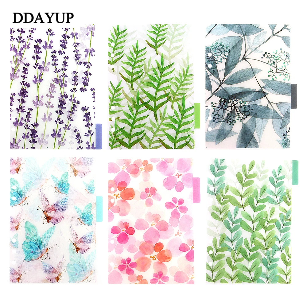 A5/A6/A7 6 Holes Colored index Page Spiral Book Loose Leaf Notebook Category Page Office Planner Accessories A5/A6/A7 6 Holes Colored index Page Spiral Book Loose Leaf Notebook Category Page Office Planner Accessories