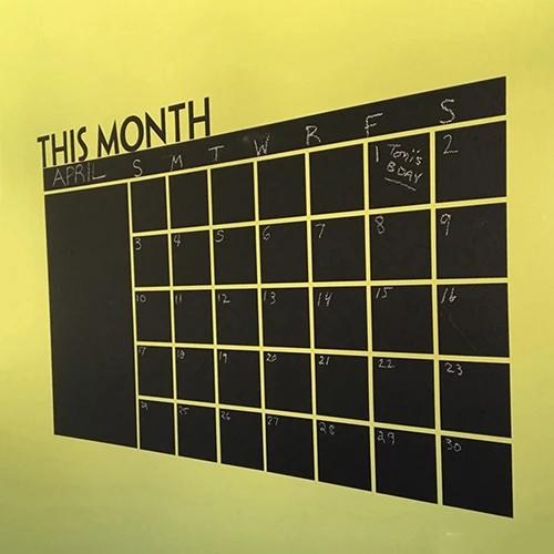 Украшение для дома и офиса меловая доска ежемесячный календарь Наклейка на стену