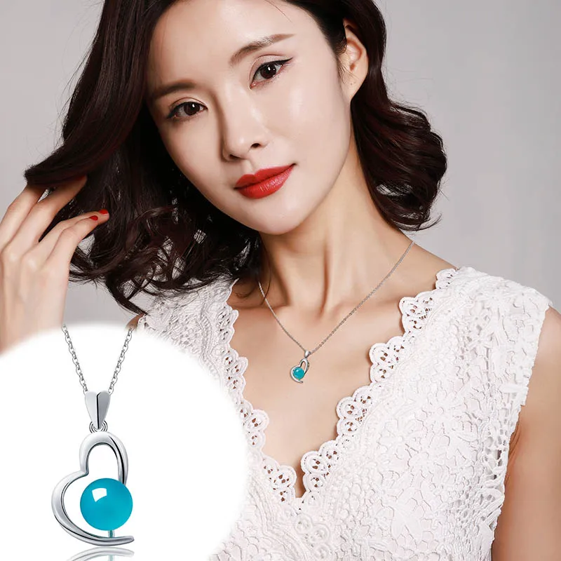 

2019 Sale Asg Choker Necklace Natural Amazonite S925 Inlaid Female Money Is Pure Light Sky Color With Chain Jane New Gifts
