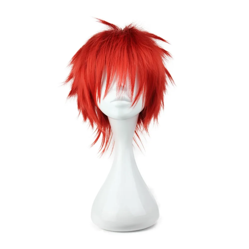 

MCOSER 35cm Short Synthetic Red Color Wig 100% High Temperature Fiber Hair Free Shipping eat Resistent Wigs WIG-023H