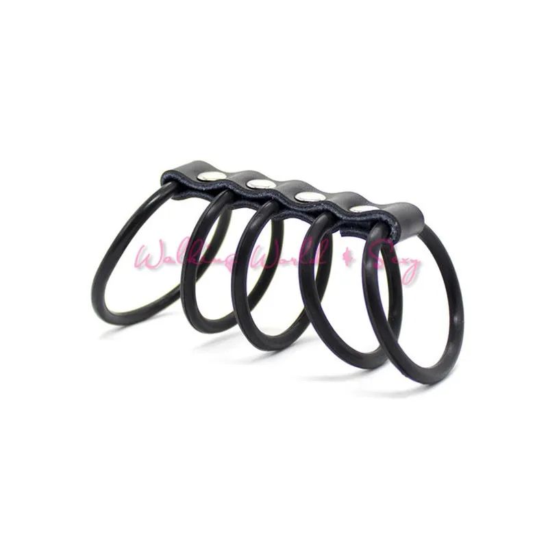 Male Chastity Device With 5 Rings Silicone Cock Ring Bondage Restraints Cock Cage Penis Ring Adult Game Sex Products For Men Gay (2)