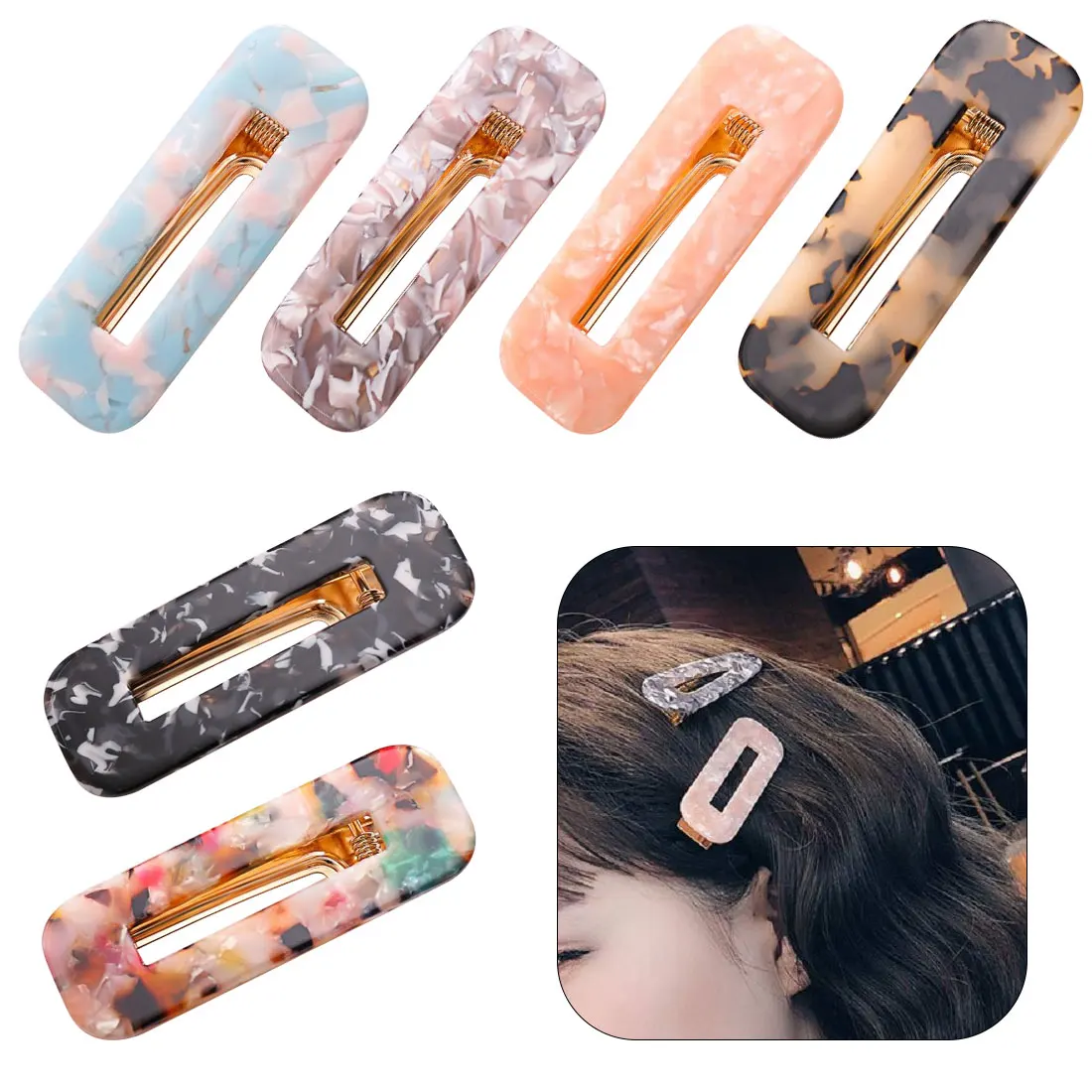 

Bobby Leopard Hairpin Women Barrette Hairband Accessories Comb Pin Hair Clip Vintage Acrylic
