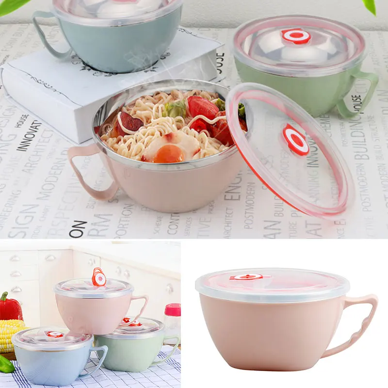 

Nordic Soup Bowl Noodle Bowl Stainless Steel 900ml Bowl Durable Multipurpose Heat Retaining Instant Noodle Bento Salad Cookware