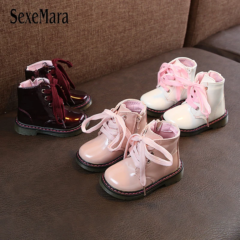 Детская обувь; ботинки для девочек; Ботинки martin для мальчиков; Водонепроницаемая Обувь из искусственной кожи для маленьких девочек; коллекция года; детские зимние ботинки; C07044