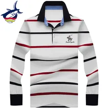 Мужская рубашка поло, брендовая, высокое качество, полосатая рубашка поло, мужская рубашка с длинным рукавом, 3D вышивка, Tace& Shark camisa Polo masculina