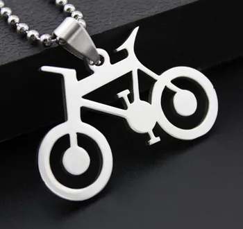 

Men's Stainless Steel Silver Bicycle Chain Pendant Necklace