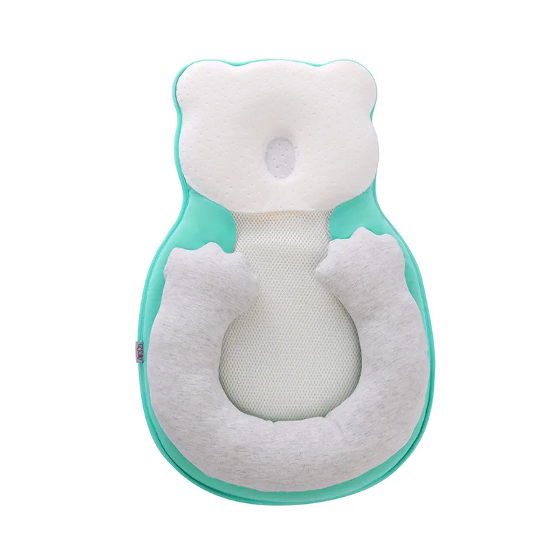 Детская противоскользящая Подушка для новорожденных, предотвращающая плоскую голову, подушка для позиционера сна для малышей, детская кроватка, колыбель, колыбель, гнездо, люлька - Цвет: Зеленый
