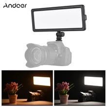 Andoer – panneau d'éclairage vidéo LED Super fin, 3200K – 5600K, bicolore, luminosité variable, avec support pour chaussure froide, pour Sony DSLR Canon Nikon