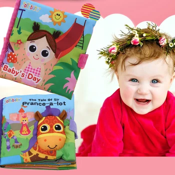 

3D Owl Horse bee rincess Cloth Book Animal Baby Toys Toddler Infant Baby Kids Non-Toxic Fabric Cognize Early Education Rattle