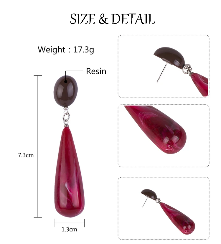 YUQINQIN Classic Drop Earrings for Women Statement Acrylic Long line Dangling Earings Fashion Elegant Resin Party Dangle Earring (1)