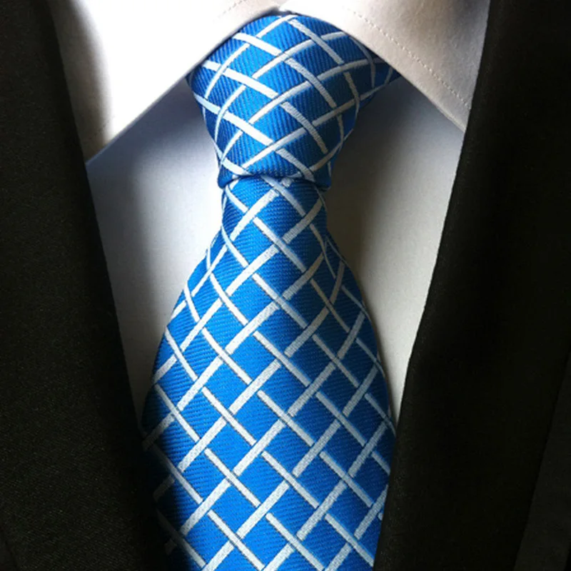 Новинка, 8 см, мужские галстуки, 6 цветов, клетчатый галстук, мужской, деловой, Свадебный, для вечеринки, жаккардовый, тканый, шелк, галстук