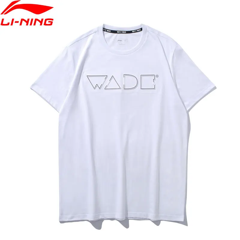 Li-Ning Мужская серия WADE футболка с коротким рукавом, обычная посадка, хлопок, дышащая подкладка, спортивный топ, футболка AHSP177 MTS3081